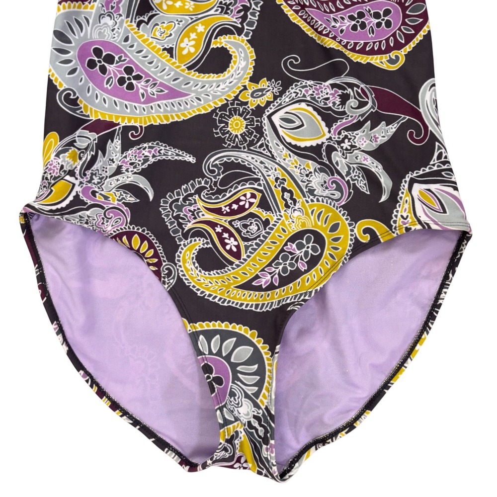 Athleta Womens Swimsuit Sz 4T 40C 38D 36DD Underwire Gray Paisley One Piece - Picture 6 of 10